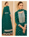 Teal Real Georgette Designer Party Wear Suit