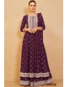 Deep Wine Real Georgette Designer Party Wear Suit