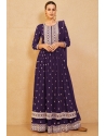 Violet Real Georgette Designer Party Wear Suit