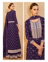 Violet Real Georgette Designer Party Wear Suit