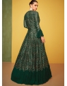 Dark Green Premium Silk Designer Gown Style Suit