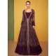 Purple Premium Silk Designer Gown Style Suit
