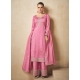 Designer Pink Premium Silk Party Wear Straight Suit