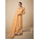 Light Orange Designer Premium Silk Party Wear Straight Suit