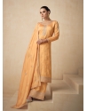 Light Orange Designer Premium Silk Party Wear Straight Suit