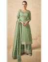 Designer Green Premium Silk Party Wear Straight Suit