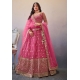 Pink Premium Butterfly Net Party Wear Designer Lehenga Choli