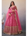 Pink Premium Butterfly Net Party Wear Designer Lehenga Choli