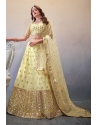 Cream Premium Butterfly Net Party Wear Designer Lehenga Choli