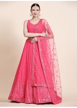 Pink Premium Georgette Party Wear Lehenga Choli