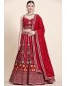 Red Premium Georgette Thread Work Designer Lehenga Choli