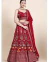 Red Premium Georgette Thread Work Designer Lehenga Choli