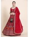 Red Premium Georgette Thread Work Designer Lehenga Choli