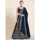 Navy Blue Premium Georgette Thread Work Designer Lehenga Choli