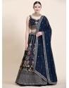 Navy Blue Premium Georgette Thread Work Designer Lehenga Choli