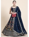 Navy Blue Premium Georgette Thread Work Designer Lehenga Choli