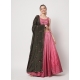 Pink Chinon Silk Embroidered Party Wear Lehenga Choli