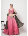 Pink Chinon Silk Embroidered Party Wear Lehenga Choli