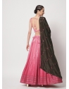 Pink Chinon Silk Embroidered Party Wear Lehenga Choli