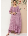 Pure Cotton Pink Floral Printed Designer Readymade Suit