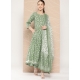 Green Pure Cotton Printed Designer Readymade Suit