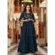 Blue Party Wear Readymade Cotton Gown