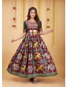 Maroon Designer Silk With Weaving Readymade Party Wear Gown