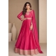 Rani Pink Party Wear Chinon Silk Designer Anarkali Suit