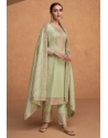 Green Premium Silk Designer Straight Suit