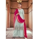 Light Grey Georgette Emroidered Stylish Palazzo Suit
