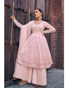Pink Georgette Emroidered Stylish Palazzo Suit