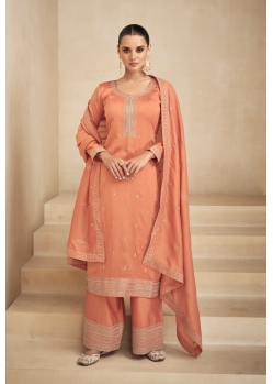 Orange Premium Silk Designer Palazzo Suit