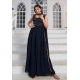 Navy Blue Georgette Thread Embroidered Floor Length Suit