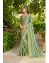 Light Green Designer Party Wear Silk Saree