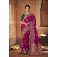Rani Pink Designer Embroidered Pure Dola Partry Wear Saree