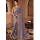 Lavender Designer Embroidered Pure Dola Partry Wear Saree