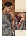 Grey Designer Embroidered Pure Dola Partry Wear Saree
