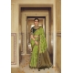 Green Embroidered Party Wear Designer Silk Saree