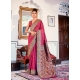 Rose Red Pure Kashmiri Modal Weaving Designer Saree