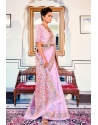 Pink Pure Kashmiri Modal Weaving Designer Saree