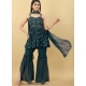 Dark Grey Readymade Designer Georgette Sharara Suit