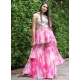 Pink Readymade Designer Georgette Sharara Suit