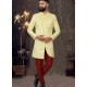 Light Yellow Premium Readymade Designer Indo Western Sherwani