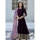 Purple Readymade Designer Party Wear Faux Blooming Anarkali Suit