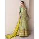 Green Designer Party Wear Real Georgette Anarkali Suit