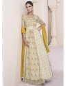 Off White Designer Party Wear Real Georgette Anarkali Suit