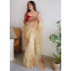 Gold Designer Organza Wedding Wear Sari