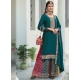 Teal Blue Traditional Designer Heavy Georgette Palazzo Suit