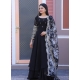 Black Readymade Designer Party Wear Faux Blooming Anarkali Suit