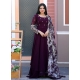 Purple Readymade Designer Party Wear Faux Blooming Anarkali Suit